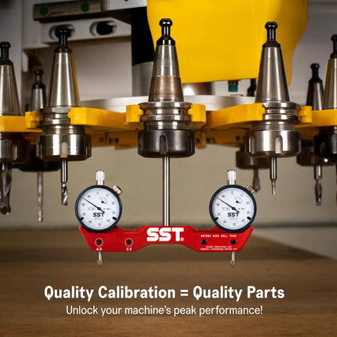 Mini Mill and Lathe Tramming System for Quick Alignment and Calibration with 0.001 Inch Dial Indicators in operation