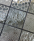 Stainless Steel Peel And Stick Backsplash Tiles 10 Sheets 3D Carven Silver Easy Self Adhesive Wall Decor For Kitchen Bathroom And Fireplace