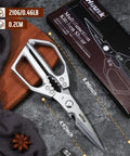 Kitchen Scissors For All Purpose Food Prep, Stainless Steel Kitchen Shears With Sharp Precision, Your Handy Multipurpose Cutting Tool For Poultry, Herbs, And Everyday Kitchen Tasks, 9-inch silver shears in box