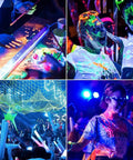 Party with Two Pack 100W LED Black Light Flood Lights With Plug And Switch IP66 Waterproof Neon Glow For Parties Halloween Fluorescent Posters Body Paint And Aquarium