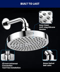 High Pressure 6 Inch Rainfall Shower Head With Adjustable Angles 90 Anti Clog Nozzles polished chrome finish