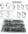 Heavy Duty Worm Gear Hose Clamps Kit Stainless Steel Assortment 120 Piece Range From Quarter Inch To One Half Inch For Fuel Lines And Plumbing Jobs Sure Grip Tight Seal No Leak Performance. stainless worm-drive clamps in organizer box