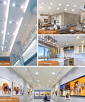 DAYBETTER 6 Inch 5 CCT Led Recessed Ceiling Light with Junction Box, 2700k/ 3000k/ 3500k/ 4000k/ 5000k, 1050lm used in business center, living room, kitchen, and exhibition hall.