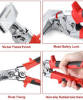 Sheet Metal Bender Hand Seamer With 3 Inch Jaw features nickel plated finish, metal safety lock, rivet fixing, non-slip handle