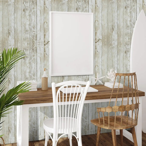 Wood Grain Peel And Stick Wallpaper Self Adhesive Removable Wall Covering 17.71 Inch By 118 Inch Realistic 3D Wood Panel Look on accent wall