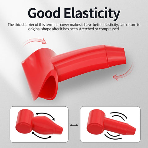 Silicone Battery Terminal Covers Kit 20 Pcs Insulated Protectors Fit 10 AWG To 4 AWG Wire Terminals Elasticity Feature