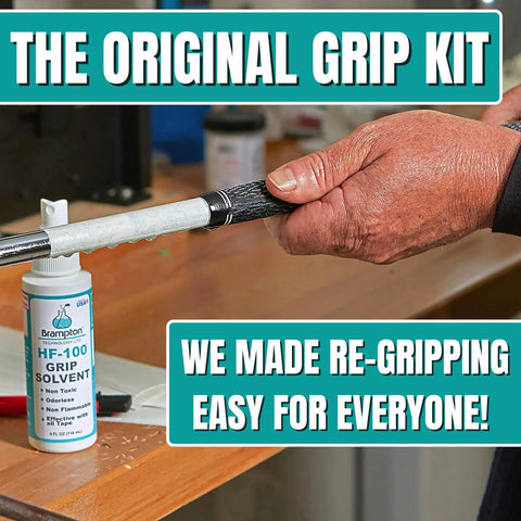 Using Premium Golf Grip Kit For Regripping With 15 2x10 Tape Strips Durable Rubber Vise Clamp Retractable Double Sided Hook Knife And 4 Oz HF 100 Non Toxic Odorless Solvent For Quick Solid Grip