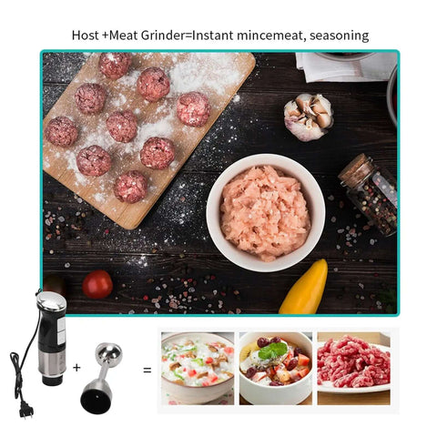 Straight Up Heavy Duty 400W Immersion Hand Blender With Tough Stainless Steel Blades And Adjustable Speed Settings For Buttery Smooth Soups And Shakes Plus Detachable Body Design That Cleans In Seconds For Purees And Batters with minced meat and blended dishes