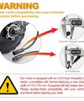 Warning graphic showing L915 9-pin connector compatibility for 1000W Electric Bike Hub Motor 48V Brushless Conversion Kit.