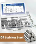 Top Shelf Workhorse 102 Piece Long Outlet Screw Kit With Phillips Pan Head Size 6 32 And 8 32 In Rust Resistant 304 Stainless Steel organized in a clear case.
