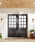 Atwood 11 Inch Outdoor Wall Light In Brown Stone Finish With Light Umber Mist Glass 1 Light Exterior Wall Sconce installed on porch
