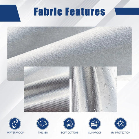 Fabric features of Six Layer SUV Car Cover With Custom Fit For Toyota RAV4 2006 Through 2025 All Weather Waterproof Rain Snow Sun UV Protection Heavy Duty Exterior Shield Silver