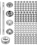 Stainless Steel Snap Button Kit 15mm 200 Pieces 50 Sets Built To Last Rustproof All Weather With Setting Tool