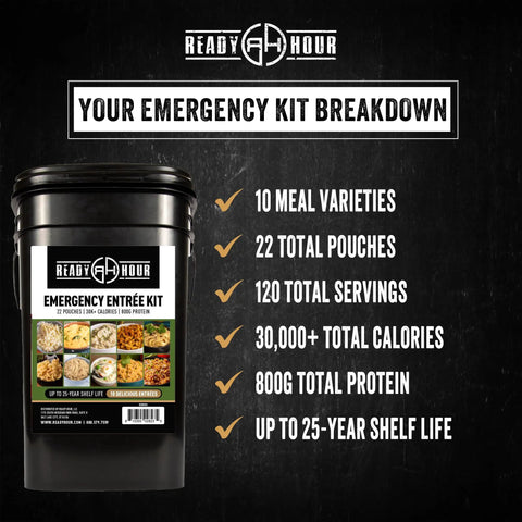 120 Serving Freeze Dried Entree Bucket Tastes Great Emergency Food Supply No Refrigeration Needed Long Shelf Life Prepper Essentials