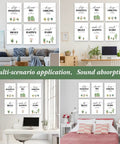 Fresh Plant Motif Acoustic Wall Panels 6 Pack Self Adhesive Sound Absorbing Room Decor 12X16 Inches in living space.