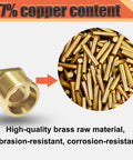 Brass 3/4 in MNPT to 1/4 in FNPT reducer bushing, hex pipe fitting