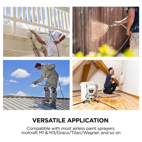 Pro Grade Airless Paint Spray Gun Delivering Three Thousand Six Hundred Psi Raw Power With Five One Five Reversible Tip for versatile outdoor and indoor painting.