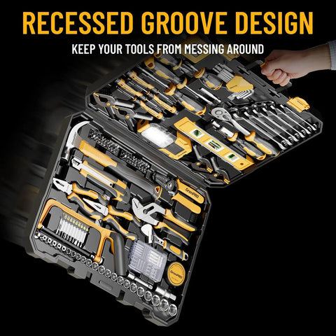 239 Piece Tool Kit For Home And Auto All Purpose DIY Set With Portable Tool Box Organizers And Storage Case