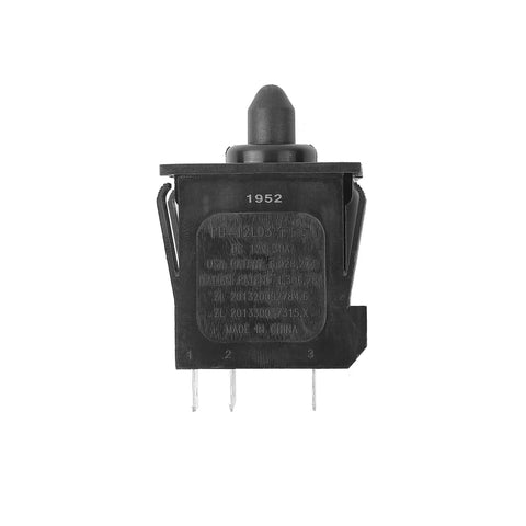 Plunger Type Accelerator Foot Switch Replacement Part 00801 2039 For Power Wheels Kids Ride On Cars Ford F150 Raptor Wrangler Dune Racer SUV Black Easy Fit, black plastic, front view