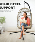 Heavy Duty Hammock Chair Stand Steel C-Stand For Outdoor And Indoor Use, Supports Egg Chairs Or Swings Up To 400 Lbs With Stable X Base
