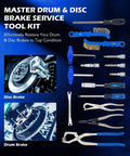 Pro Grade 15 Piece Drum And Disc Brake Tool Kit With Brake Spring Pliers and Caliper Brushes for VW, Seat, Skoda