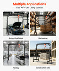 Workhorse Grade Adjustable Gantry Crane 4400 Lbs Capacity Portable Shop Lift Hoist With Manual Trolley Kit seen in automotive repair and warehouse.