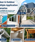 Straight Up Clear Waterproof Sealant And Invisible Leak Fix Coating For Concrete Walls Roofs Pipes Flexible Transparent Cover Indoors Outdoors Dead Simple Moisture Barrier for multiple surfaces like roofs, walls, and balconies.