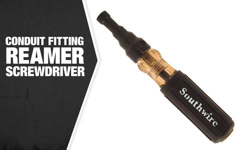 Dual Function Reaming Screwdriver For Inside And Outside Conduit With Cushioned Grip Removable Head Power Drill Compatible Pro Grade Heavy Duty Tool For Fast Smooth Installations, black and copper