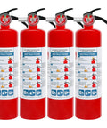 4 Pack Dry Chemical Fire Extinguishers 2.5 Lb With 1A:10B:C Rating For Home, Car, Boat, Quick Release Handle, Compact, Portable Dry Powder Extinguishers