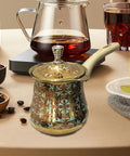Versatile Milk Warmer And Coffee Pot With Long Handle Teapot Kettle 720ml Rust Resistant Multipurpose Workhorse Pot on table