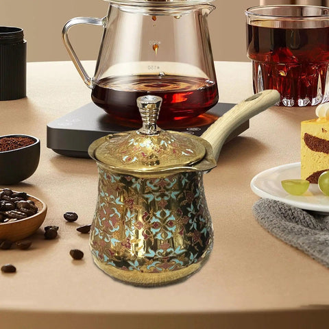 Versatile Milk Warmer And Coffee Pot With Long Handle Teapot Kettle 720ml Rust Resistant Multipurpose Workhorse Pot on table