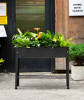 Raised Garden Bed With Legs Elevated Metal Planter Box For Outdoor Use Yard Ready Standing Garden Stand For Veggies, Herbs, And Flowers Durable Steel Frame With Drainage Holes Frosted Black Finish Easy Assembly on patio