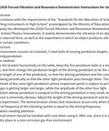 Instruction text for 22026 Forced Vibration and Resonance Demonstrator, detailing setup and usage for physics experiments.