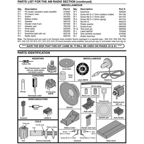 AM FM Radio Kit For Soldering Enthusiasts Switch Between ICs And Transistors Superheterodyne Design For AM And FM Broadcasts Dope STEM Project With 56 Page Training Course Covering Audio Amp AM Detector AM IF FM Detector FM IF FM RF Stages parts list and component guide