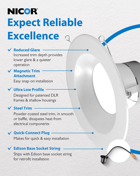 Boost Kitchen Ambiance Smoothly With These Dimmable LED Recessed Ceiling Lights featuring magnetic trim attachment and steel trim.