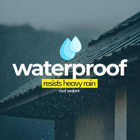 Heavy Duty Waterproof Roof Sealant For Shingles Gutters RV Roofs And Asphalt Black Bitumen Cartridge 10.5 Fl Oz Caulking Gun Ready Bonds To Brick Concrete And More With Strong Adhesion And Flex image of roof in heavy rain