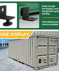 4 Pack Shipping Container Anchors Side Twist Lock Heavy Angle Iron Tie Downs for ground installation, securing containers, preventing movement, reducing erosion.