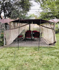 Outdoor setup with Adjustable Portable Tent Poles 74.8 Inches Beefy Rustproof Thickened Iron Stakes used for beach tents and van awnings
