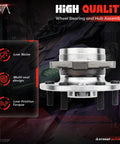 Side view of 2 Pack Front Wheel Hub Bearing Assembly 6 Lug For Chevy And GMC 4WD 4X4 Fits 1992 To 1994 Blazer K1500 K2500 Suburban And Yukon 1500 Suburban Wheel Hub Bearing Set