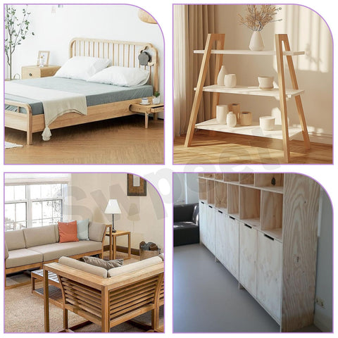 Bedroom and furniture setup with bed, shelving, sofa, and storage unit suitable for 50Pcs M6x20mm Zinc Plated Barrel Nuts Kit For Furniture Assembly.