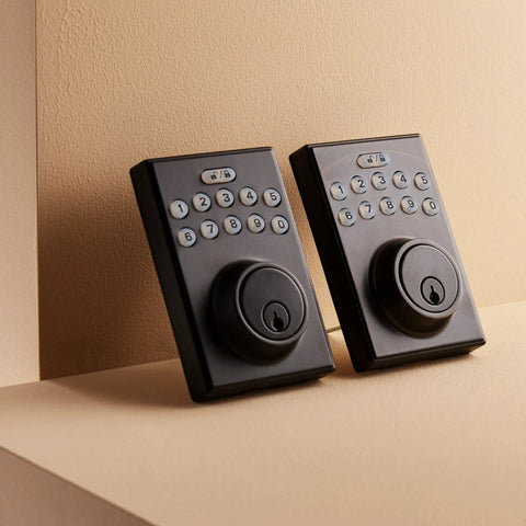 Modern Matte Black Electronic Keypad Deadbolt With Auto Lock And Smooth Touchscreen Keyless Entry No Sweat Setup For Home Security Keeps Your Digs Locked Down Customizable User Access