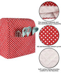 Durable Quilt Stand Mixer Cover For 6 To 8 Quart Tilt Head Bowls That Keeps Dust Out Prevents Tears And Extends Your Mixer Life Fits Popular 6 To 8 Quart Models From Hamilton Pioneer Woman And More For Home Bakers in red polka dot design