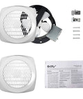 Quiet 90 CFM Wall Exhaust Fan For Home, 4.0 Sones, Easy Install, Customizable Housing, Keeps Rooms Up To 85 Sq Ft Fresh, 6 Inch Diameter