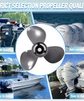Aluminum Outboard Boat Propeller For 35 To 60 HP Motors Three Blade Right Hand Rotation Gearcase Thirteen Spline