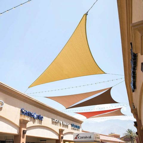 Blue Triangular Outdoor Shade Sail Heavy Duty HDPE 180GSM Air Permeable UV Block Canopy For Garden Patio Pool Backyard Driveway