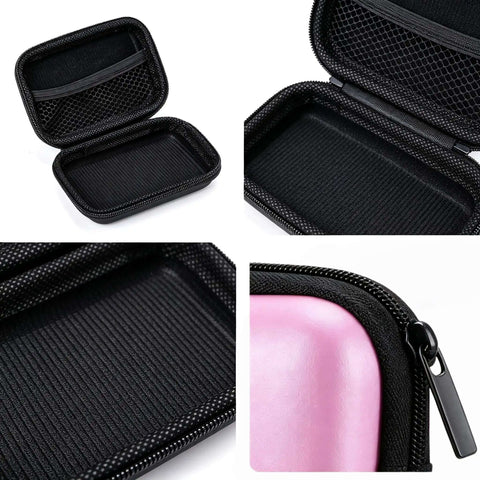 Dope Pink Eva Electronics Organizer Case For Ccd Camera Travel Purse featuring a zippered mesh pocket and black rigid shell.