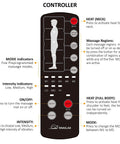 Controller for Full Body Massage Mat With Heat And 10 Vibrating Motors Memory Foam Pad showing buttons and modes.