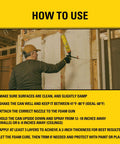 Pro Grade Closed Cell Spray Foam Insulation Kit Covers Up To 480 Square Feet in use with a foam gun applying insulation.