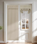 One Panel 30 By 72 Inch 100 Percent Blackout French Door Curtain For Privacy And Light Blocking Thermal Insulated Tie Up Shade Natural Color