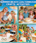 Bulk 32 Pairs Summer Craft Coloring Glasses Kit With 8 Funky Designs Hawaiian Luau Beach Party Theme DIY Decor in use by kids